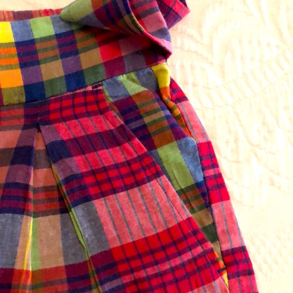 J-Crew multicolor plaid shorts with tie. - Picture 7 of 13